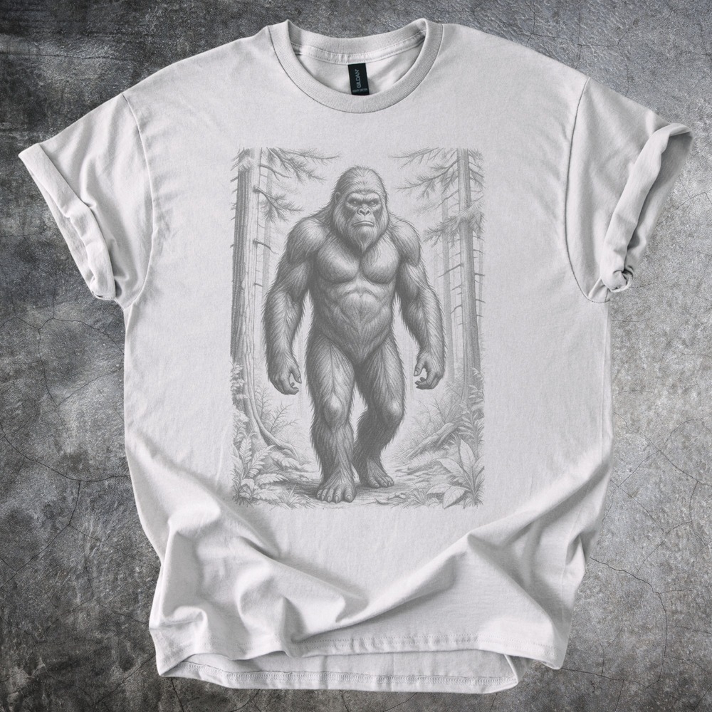 Bigfoot Staring Through the Forest Tee